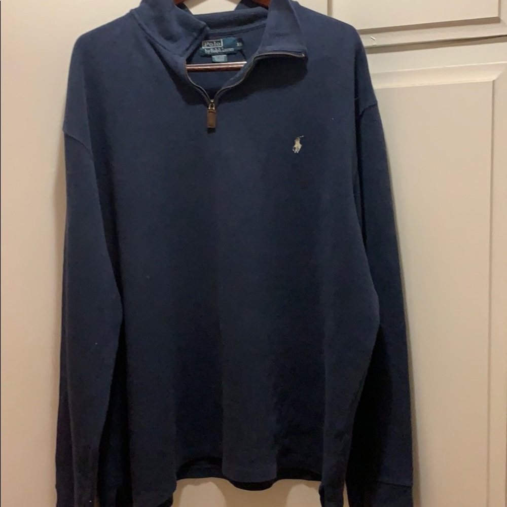 Ralph Lauren Quarter Zip Blue Sweater - Size XXL